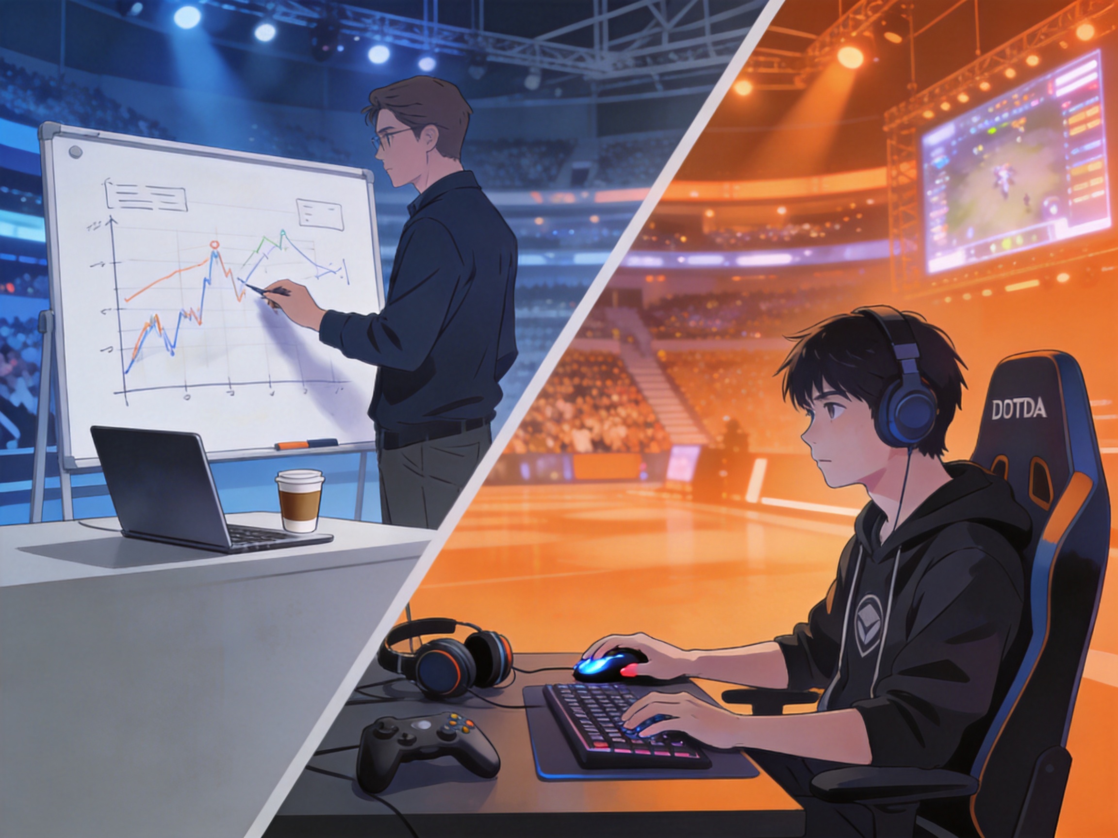 DOTA2 比赛数据面板与比分信息界面示意